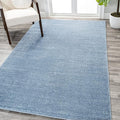 Eyely UES100F-15 Supersoft Haze Solid Low-Pile Indoor Area Rug, Coastal, Bohemian, Minimalist, Classic, Casual for Bedroom,Kitchen,Living Room,Non Shedding,Easy-Washing, Blue, 12 X 15
