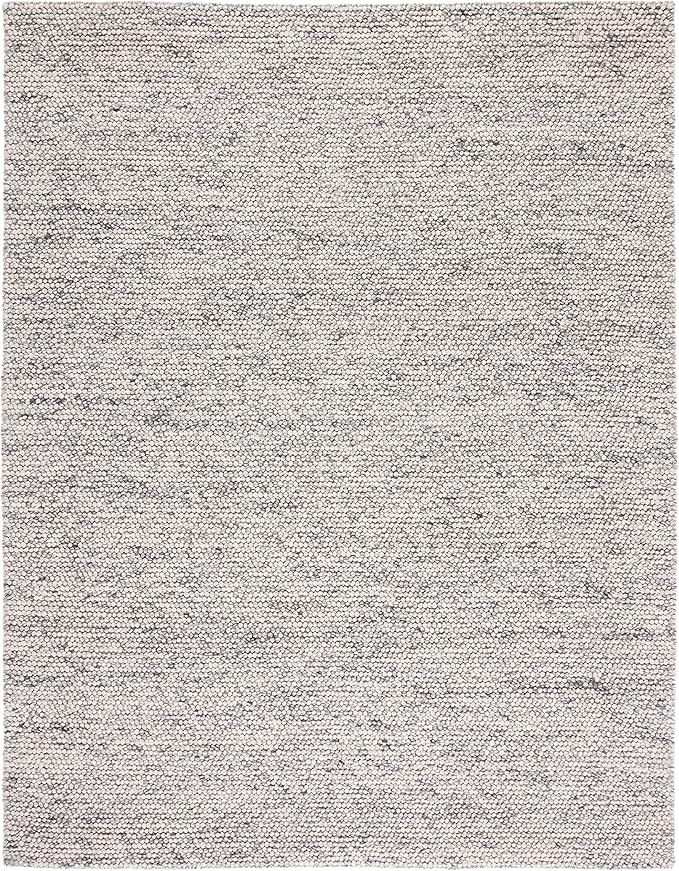 SAFAVIEH Area Rug 11x15 - Natura Collection - Large - Light Grey & Ivory, Handmade Wool Blend, Textured Design, Ideal for Living Room, Bedroom, Dining Space (NAT620G)