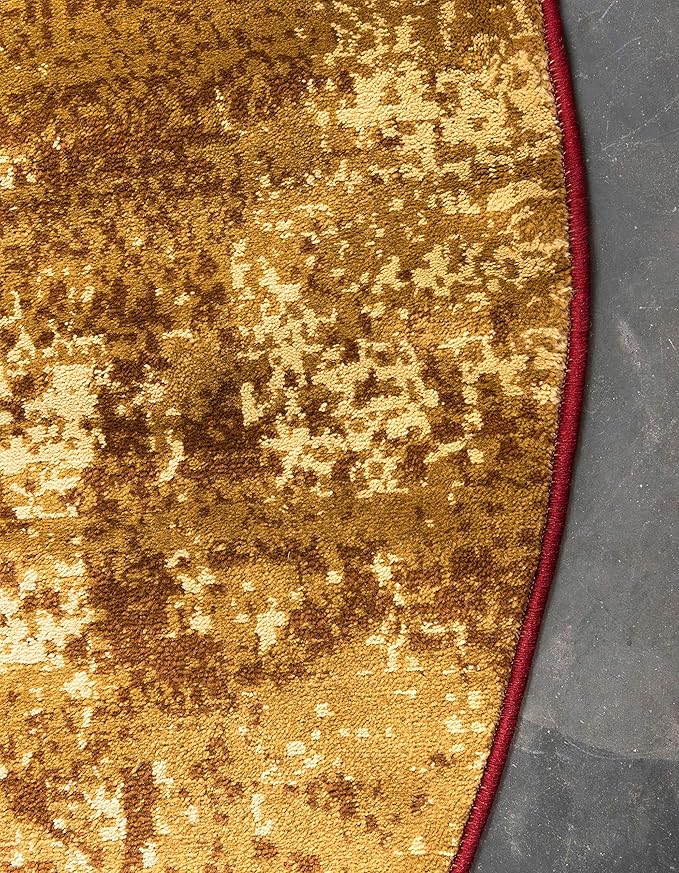 Unique Loom Barista Collection Area Rug - Kouillou (5' 3" Round, Multi/ Brown)