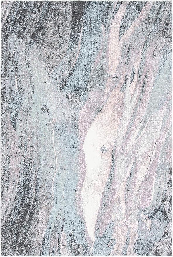 SAFAVIEH Glacier Collection 10'6" x 14' Pink / Blue GLA126U Modern Abstract Non-Shedding Living Room Bedroom Dining Home Office Area Rug