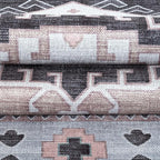 Washable Area Rug. Modern Farmhouse. Vintage. Turkish. Bohemian. Distressed. Oriental. Traditional. Rugs for Living Room. Dining. Bedroom. Office. Entryway. Foyer. (856BlckGry, 5' x 6'9")