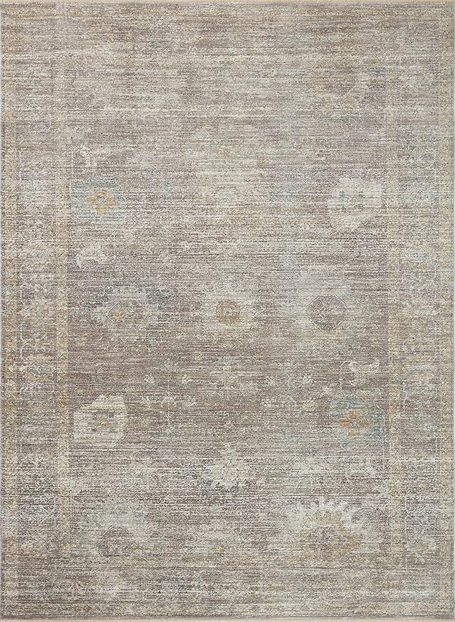 Loloi Magnolia Home by Joanna Gaines Millie Collection MIE-05 Stone/Natural 5'-3" x 7'-6", .25" Pile Height, Area Rug