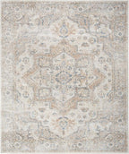 Nourison Home Astra Machine Washable Traditional Silver Grey 9' x 12' Area Rug, Easy Cleaning, Non Shedding, Bed Room, Living Room, Dining Room, Kitchen (9x12)