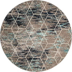 Unique Loom Trellis Frieze Collection Area Rug - Geometric (8' Round, Blue Multi/ Ivory)