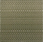 Unique Loom Outdoor Trellis Collection Area Rug - Tribal Trellis (13' Square, Green/ Natural)