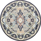 Unique Loom Narenj Collection Classic Traditional Medallion Textured Design Area Rug, 10' 0" x 10' 0", Navy Blue/Tan