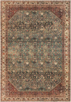 Keen Home Design 8x10 Rug - Machine Washable Area Rug with Non-Slip Backing, Ideal for Living Room, Dining Room, Bedroom - Vintage, Easy Clean, Durable, Low Pile Rug - (8' x 10')