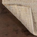 nuLOOM 8 Square Elfriede Jute & Cotton Hand Woven Area Rug, Natural, Solid Rustic Farmhouse Style, Weaved Design, Natural Fiber, For Bedroom, Living Room, Dining Room, Hallway, Office, Entryway