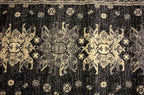 Unique Loom Taftan Collection Border Geometric Tribal Inspired Design Area Rug (2' 11 x 16' 5 Runner, Black/ Gray)