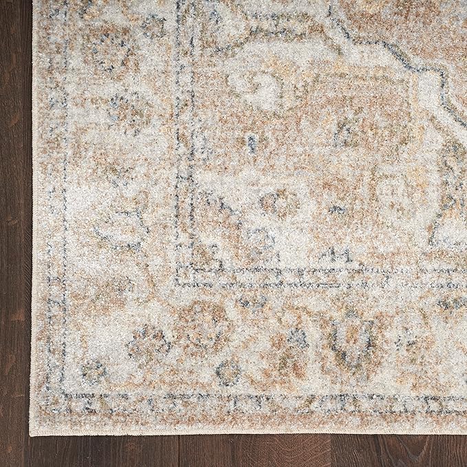 Nourison Home Astra Machine Washable Beige 2'2" x 8' Area Rug - Easy Clean, Non Shedding, Bed Room, Living Room, Dining Room, Kitchen (8' Runner)