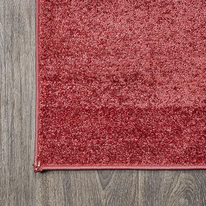 JONATHAN Y Haze Solid Low-Pile Red Runner Rug 2x10, Coastal,Bohemian,Minimalist,Classic, Easy-Cleaning for Living Room,Bedroom,Kitchen,Pet Friendly,Non-Shedding (SEU100E-210)