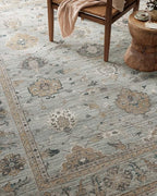 Loloi Magnolia Home by Joanna Gaines Millie Collection MIE-02 Sky/Gold 2'-7" x 8'-0", .25" Pile Height, Runner Rug
