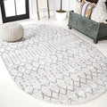 JONATHAN Y Boho Vintage Diamond Cream/Gray Oval Area Rug 3X5 ft, Moroccan Hype for Living Room, Bedroom, Kitchen, Office, Easy-Cleaning, High Traffic, Pet-Friendly, Non-Shedding (MOH101B-3OV)