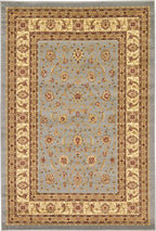 Unique Loom Voyage Collection Traditional Oriental Classic Intricate Design Area Rug (6' 0 x 9' 0 Rectangular, Light Blue/Gold)