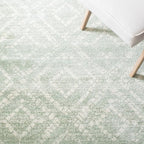 SAFAVIEH Adirondack Collection Area Rug - 10' x 14', Ivory & Green, Modern Diamond Distressed Design, Ideal for High Traffic Areas in Living Room, Bedroom, Dining (ADR131Y-10)
