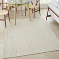 Nourison Home Courtyard Ivory Silver 5' x 7' Area Rug - Easy Clean, Non Shedding, Bed Room, Living Room, Dining Room, Kitchen (5' x 7')