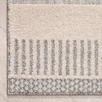 Well Woven Harlow Collection Briar Beige - Modern Tribal Minimalist Geometric 8x10 Area Rug - Ideal for Living Room, Dining Room & Bedroom - Durable, Stain Resistant & Easy to Clean