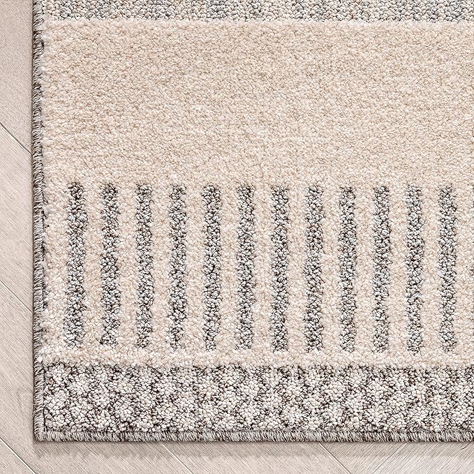 Well Woven Harlow Collection Briar Beige - Modern Tribal Minimalist Geometric 3x10 Runner Rug - Ideal for Hallway & Bedroom - Durable, Stain Resistant & Easy to Clean