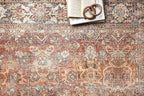 Loloi Layla Collection LAY-02 Spice/Marine 5'-0" x 7'-6" .13" Thick Area Rug, Soft, Durable, Vintage Inspired, Distressed, Low Pile, Non-Shedding, Easy Clean, Printed, Living Room Rug