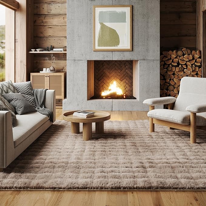 Nuloom Jeni Taupe, 2'6" x 10', Solid Faux Rabbit, Fluffy and Cozy, High Traffic, Stain Resistant, Easy Clean, Durable Washable Runner for Bedroom, Living Room, Dining, Den, Foyer, Entryway
