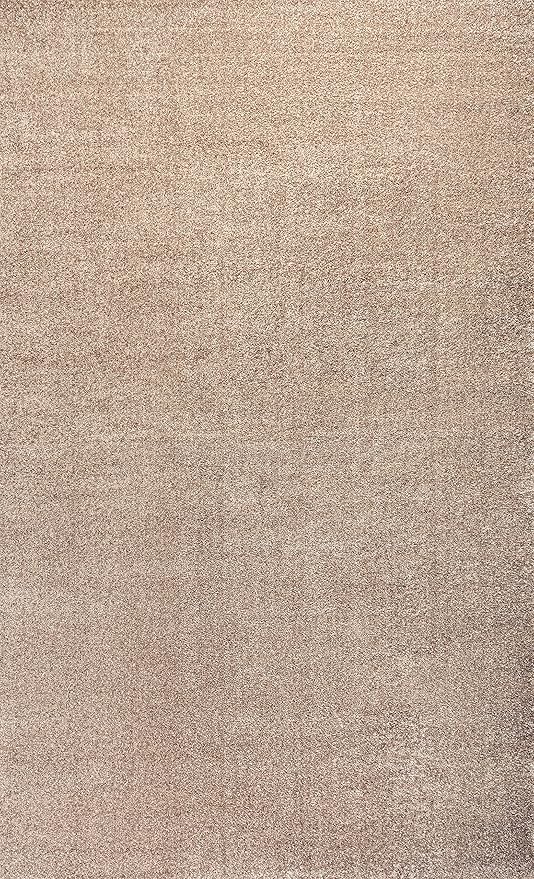 Eyely UES100G-3 Supersoft Haze Solid Low-Pile Indoor Area Rug Casual;Contemporary;Solid;Traditional, Bedroom, Kitchen, Living Room, Easy-Cleaning, Non-Shedding, 3 X 5, Beige
