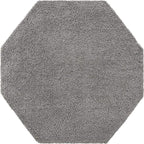 Unique Loom Solid Shag Collection Area Rug (8' Octagon, Cloud Gray)