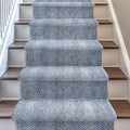 Well Woven Custom Size Hallway & Stair Runner- Harlow Pompeii Light Blue 31 Inches Wide x 99 Feet Long Runner (31" x 99') Runner Rug - Modern Chevron Pattern, Ultra-Soft, Easy-Clean