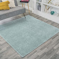 JONATHAN Y Haze Solid Low-Pile Aqua Blue 6x6 Square Indoor Area Rug, Coastal,Bohemian,Minimalist,Classic, Easy-Cleaning for Living Room,Bedroom,Kitchen,Pet Friendly,Non-Shedding (SEU100S-6SQ)