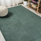 Eyely UES100L-3 Supersoft Haze Solid Low-Pile Indoor Area Rug Casual;Contemporary;Solid;Traditional, Bedroom, Kitchen, Living Room, Easy-Cleaning, Non-Shedding, 3 X 5, Emerald
