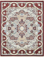 Unique Loom Narenj Collection Classic Traditional Medallion Textured Design Area Rug, 8 x 10 ft, Burgundy/Tan