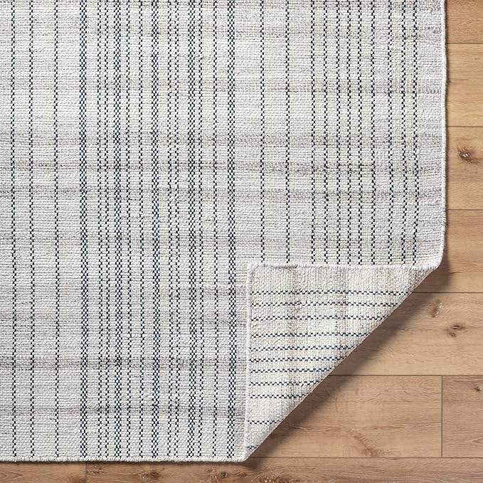 Mark&Day Wool Rugs, 6x9 Ishaq Cottage Slate Area Rug, Grey Silver Carpet for Living Room, Bedroom or Kitchen (6' x 9')