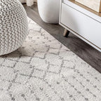 JONATHAN Y Boho Vintage Diamond Cream/Gray Indoor Area Rug 3X5 ft, Moroccan Hype for Living Room, Bedroom, Kitchen, Office, Easy-Cleaning, High Traffic, Pet-Friendly, Non-Shedding (MOH101B-3)
