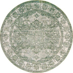 Unique Loom Isabella Collection Area Rug - Adjani (7' 10" Round, Green/ Ivory)