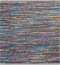 SAFAVIEH Rag Rug, Collection Area Rug - 3' Square, Rust & Multi, Handmade Boho Stripe Cotton, Ideal for High Traffic Areas in Living Room, Bedroom (RAR121E)