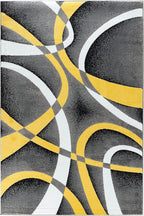 GLORY RUGS Area Rug Modern 5x7 Yellow Soft Contemporary Floor Carpet for Indoor Living Dining Room and Bedroom Area