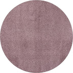 Eyely UES100R-5R Supersoft Haze Solid Low-Pile Indoor Area Rug Casual;Contemporary;Solid;Traditional, Bedroom, Kitchen, Living Room, Easy-Cleaning, Non-Shedding, 5' Round, Light Purple