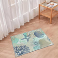 Tritard Coastal Area Rug 2x3 - Small Machine Washable Foldable Throw Rugs Non-Slip Beach Ocean Entryway Doormat Indoor Entrance Carpet for Kitchen Bathroom Laundry Bedroom Living Room, Navy