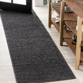 JONATHAN Y Haze Solid Low-Pile Black Runner Rug 2x16, Coastal,Bohemian,Minimalist,Classic, Easy-Cleaning for Living Room,Bedroom,Kitchen,Pet Friendly,Non-Shedding (SEU100I-216)