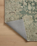 Loloi Magnolia Home by Joanna Gaines Sinclair Collection SIN-05 Jade/Sand 3'-6" x 5'-6", .25" Pile Height, Machine Washable, Accent Rug