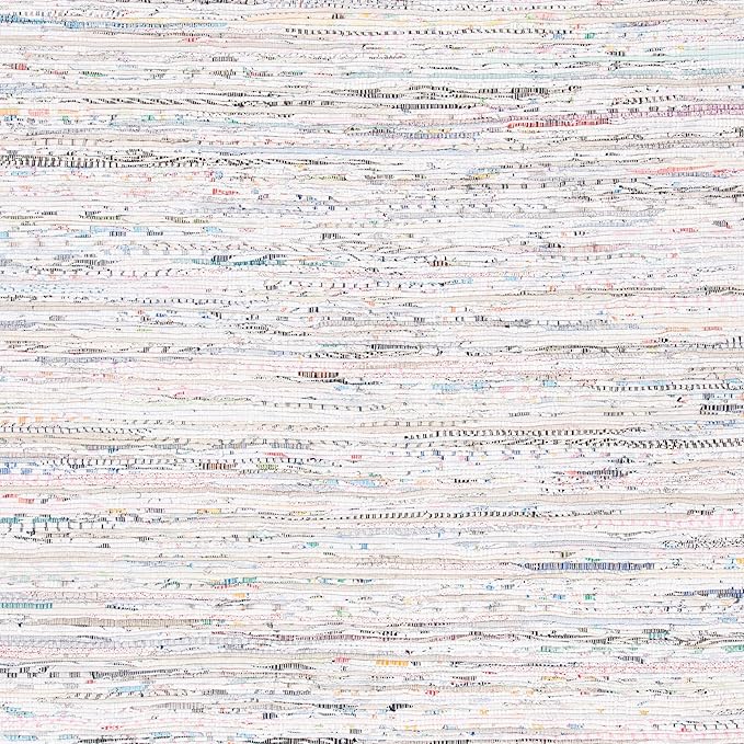 SAFAVIEH Rag Rug Collection Area Rug - 9' x 12', Ivory & Multi, Handmade Boho Stripe Cotton, Ideal for High Traffic Areas in Living Room, Bedroom (RAR121G)