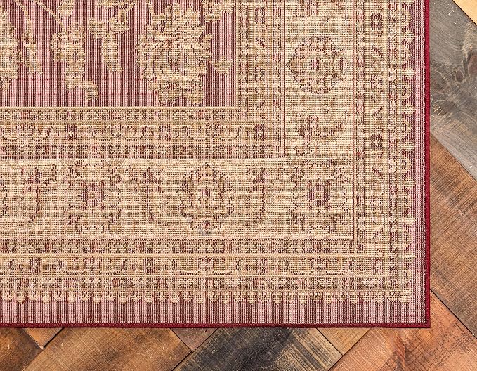 Unique Loom Voyage Collection Traditional Oriental Classic Intricate Design Area Rug (5' 0 x 8' 0 Rectangular, Red/Gold)
