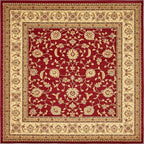 Unique Loom Voyage Collection Traditional Oriental Classic Intricate Design Area Rug (10' 0 x 10' 0 Square, Red/Gold)