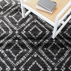 SAFAVIEH Area Rug 8x10 - Adirondack Collection - Large - Black & Ivory, Geometric Trellis Pattern, Non-Shedding & Easy Cleaning, Ideal for Living Room, Bedroom, Office, Dining Space (ADR131A)