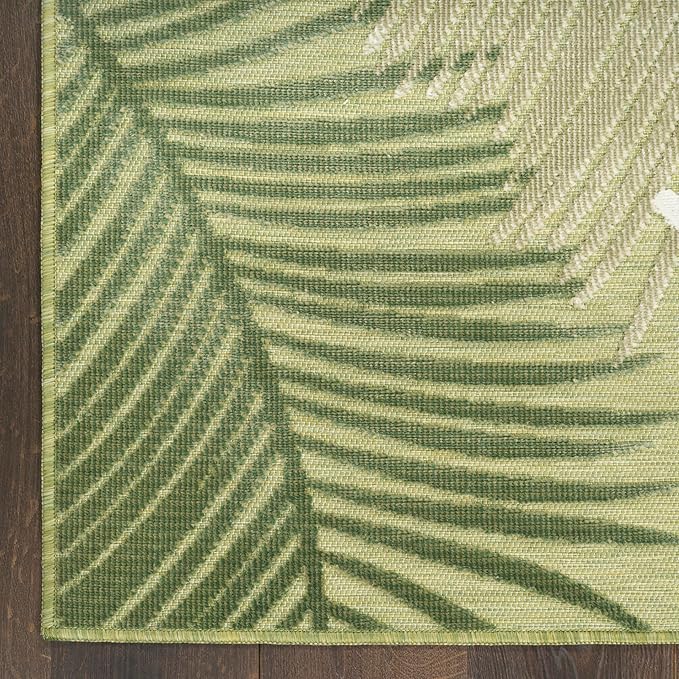 Nourison Home Suncoast Green 7'10" x 9'10" Area Rug - Easy Clean, Non Shedding, Bed Room, Living Room, Dining Room, Kitchen (8' x 10')