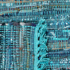 SAFAVIEH Rag Rug Collection Runner Rug - 2'3" x 9', Blue & Multi, Handmade Boho Stripe Cotton, Ideal for High Traffic Areas in Living Room, Bedroom (RAR121B)