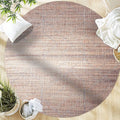GLN Rugs Contemporary Collection - Machine Washable Area Rug, Contemporary Washable, Non Slip, Low Pile Chenille Rug, Living Room, Bedroom, Kitchen Rug (5'3" Round Terra/Brown)