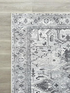 Fame Living Faded Oushak Rug, Turkish Vintage Floral Pastel Large Oversized Area Rugs for Living Room Dining Bedroom Kitchen Bathroom Nursery (848CrNv, 2' x 3')