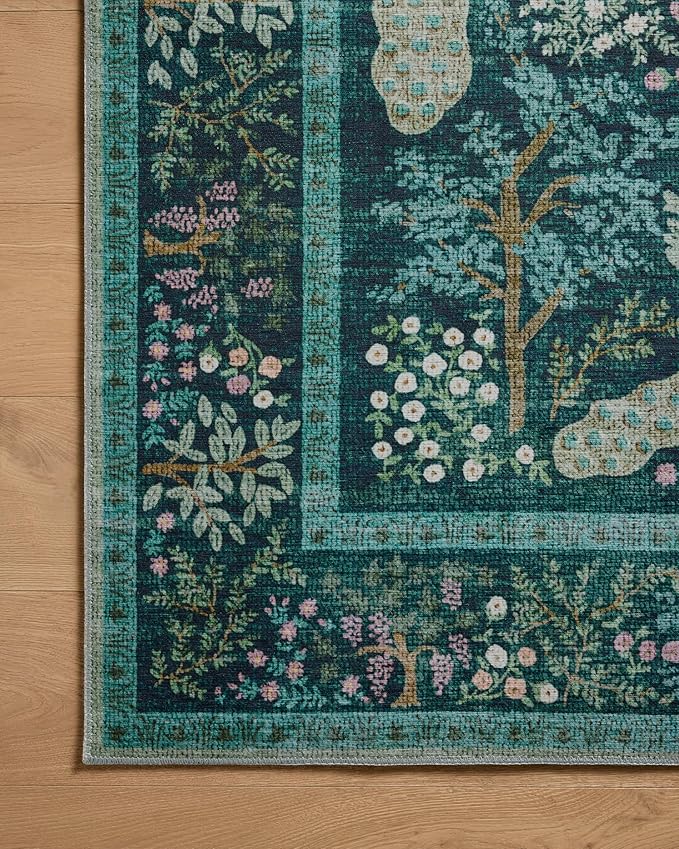 Loloi Rifle Paper Co. Canopy Collection CNP-05 Teal 2'-3" x 5' Accent Rug