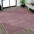 Eyely UES100R-7SQ Supersoft Haze Solid Low-Pile Indoor Area Rug, Coastal, Bohemian, Minimalist, Classic, Casual for Bedroom,Kitchen,Living Room,Non Shedding,Easy-Washing, Purple, 7' Square