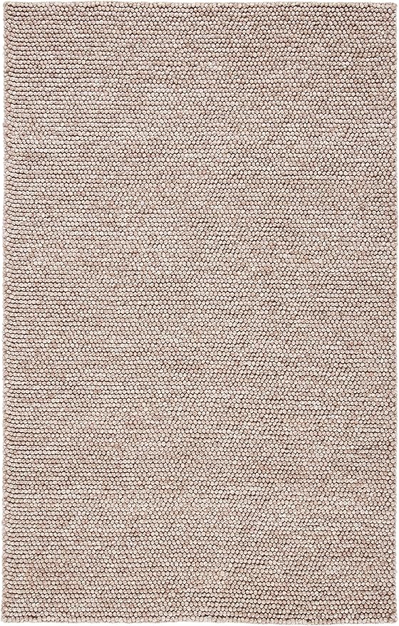 SAFAVIEH Area Rug 4x6 - Natura Collection - Brown, Handmade Wool Blend, Textured Design, Ideal for Living Room, Bedroom, Dining Space (NAT620T)